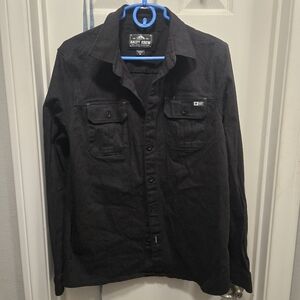 Salty Crew Cutty Long Sleeve Woven Shirt black SIZE LARGE M NWOT